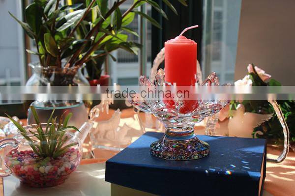 Wholesale simple design clear crystal candle holder