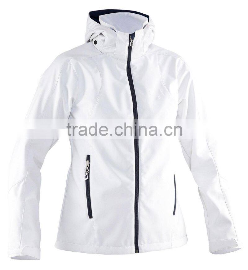 Women waterproof white softshell jacket