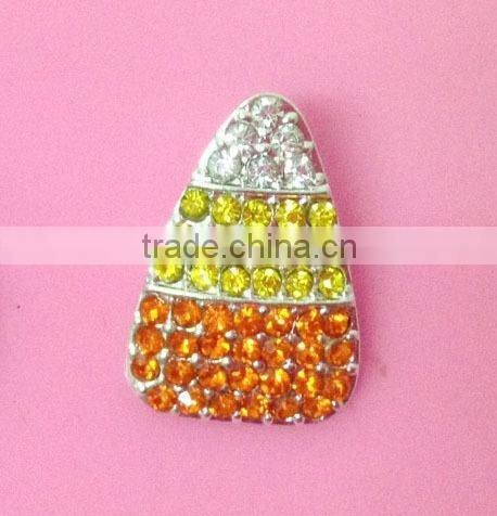 Stock Christmas 29*22mm rhinestone Santa button with slider(BTN-5503)