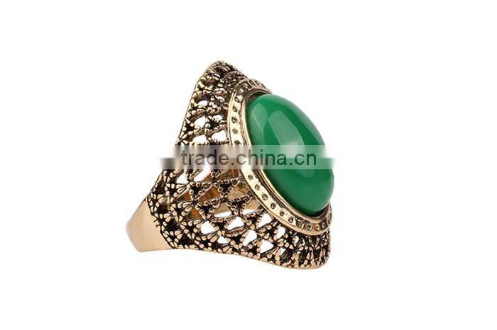 Cheapest price less than 1 dollar zinc alloy metal gold plated ring with gemstone