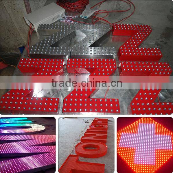 3d outdoor led punching mounting channel sign