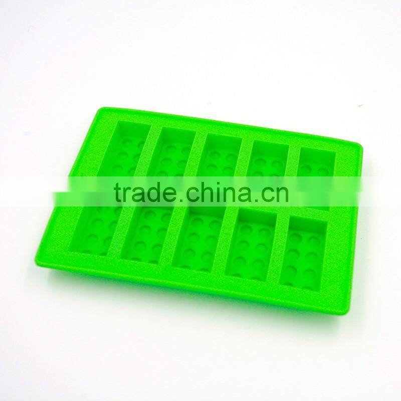 Rubber Ice Cube Mould Ice Tray Brick Shape Ice Blocks 10 Slots Ice Cream Tubs Fandont Chocolate Mold Bar Party Frozen Drink 1PC