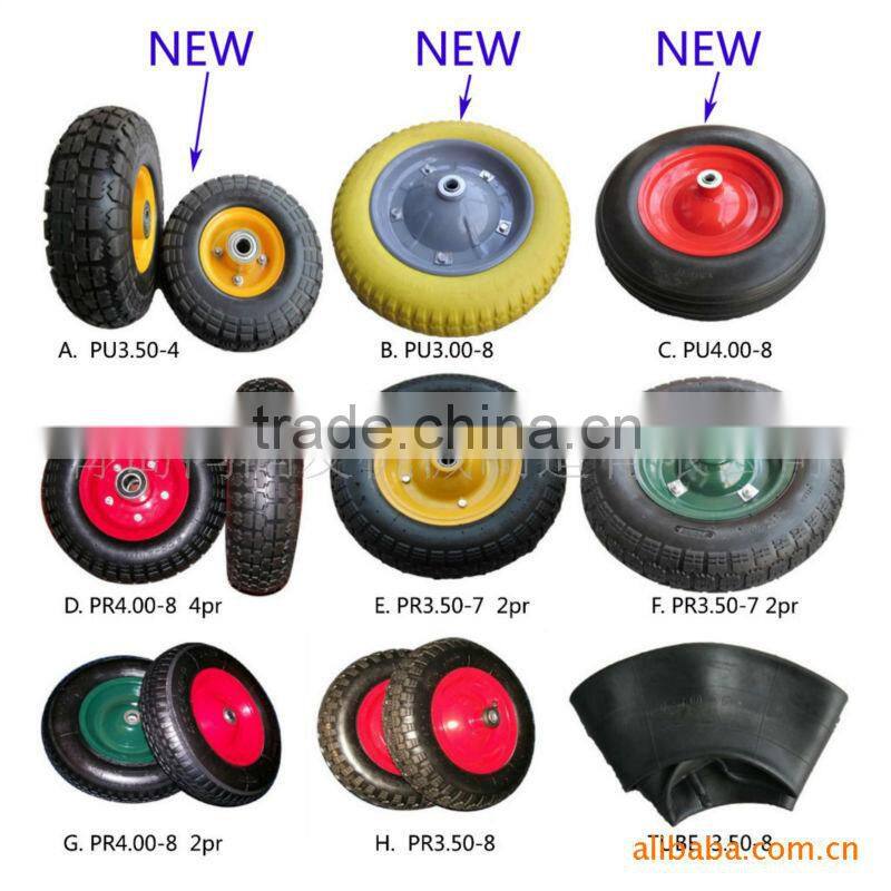 16 inch 4.00-8/4.80-8 wheelbarrow wheel with different color and pattern