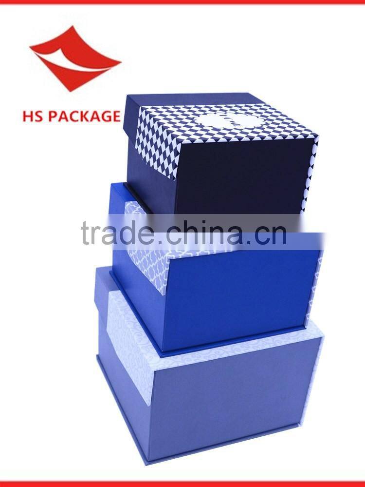 Flip-open nesting paper gift box with magnet