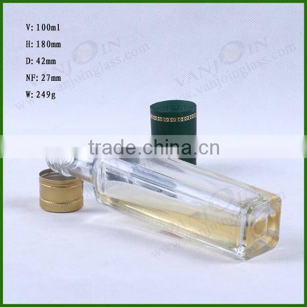 100ml Square Flint Cheap Olive Oil Glass Bottles