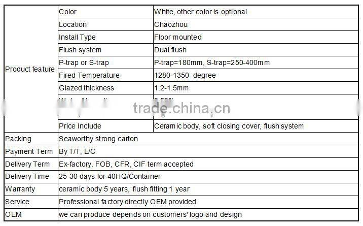 Bathroom two piece washdown close-coupled sanitary ware toilet B2018