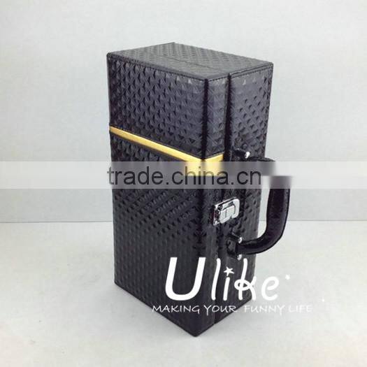 Leather beverage packing box Luxury Black Leather Wine Case Package wedding favors