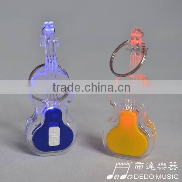 Mini Volin Guitar Ukelele shape led flashlight keychain / 3d metal keychain