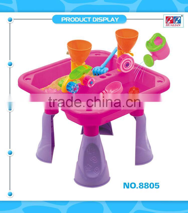 Funny Girls Summer Outdoor Game Toy Sand And Water Table In Pink With 15 pcs of Accessories Kids Sandbox