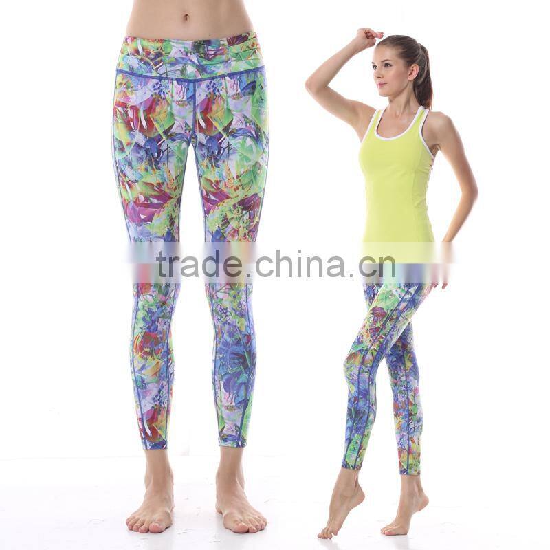 Sublimation Printed Capri, Skinny Sports Pants, Dri Fit Gym Wear, Sexy Belly Dance Tights, Fitness Yoga Leggings in Shanghai