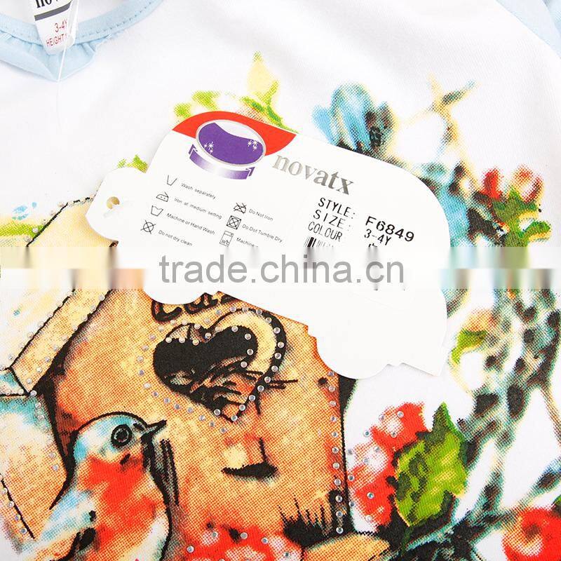 (F6849) 18m-6y nova printed floral t shirts cheaper clothes wholesale