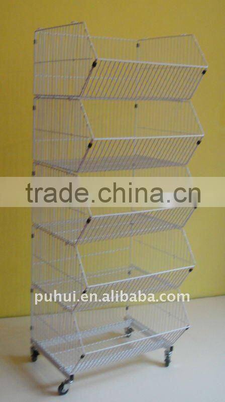 mobile stackable storage basket