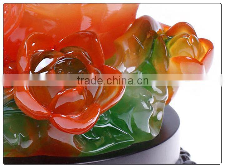 Liu li color big size money frog statue for home decoration