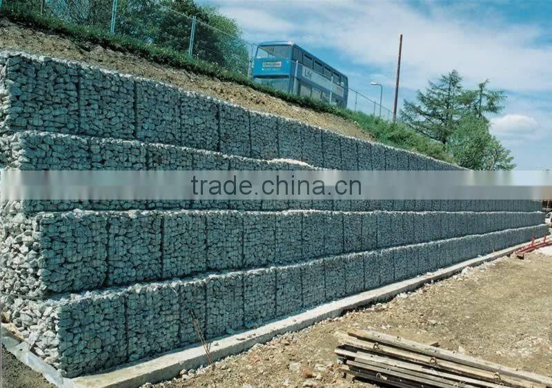 Stone Filled Steel Gabion Wall