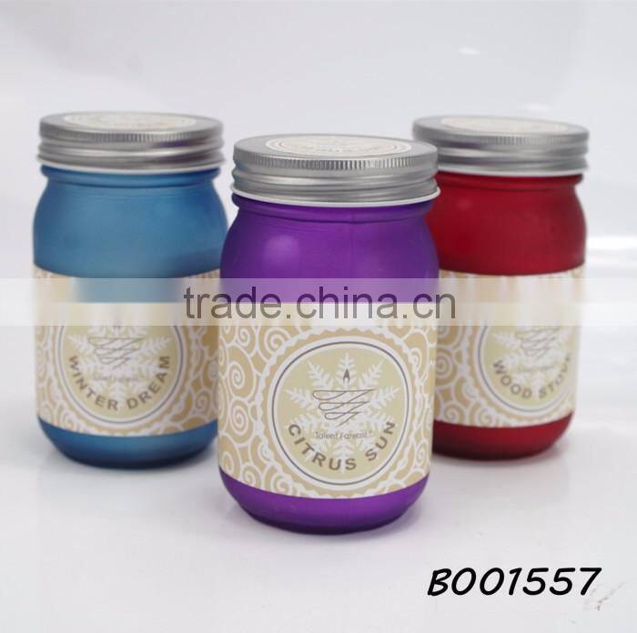 Wooden cover 3-wicks glass candle, clean glass cup scented votive candle