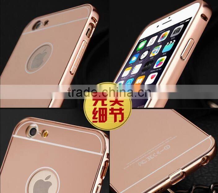 For iPhone 6/6s Gold Plating Aluminum Case With Metal Bumper
