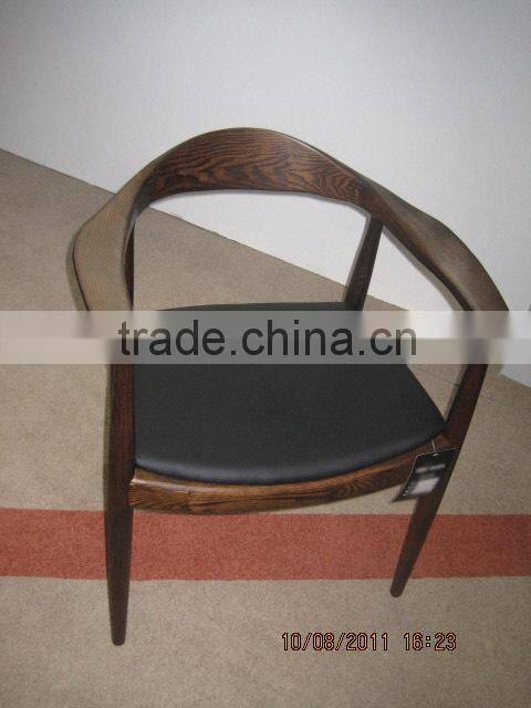 PU upholstered modern ash solid wood chair