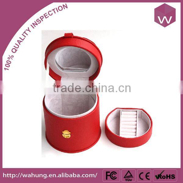 Fashion Customize Locking Leather Jewelry Box Packaging Jewelry Packaging Case Handles(WH-3186-2)