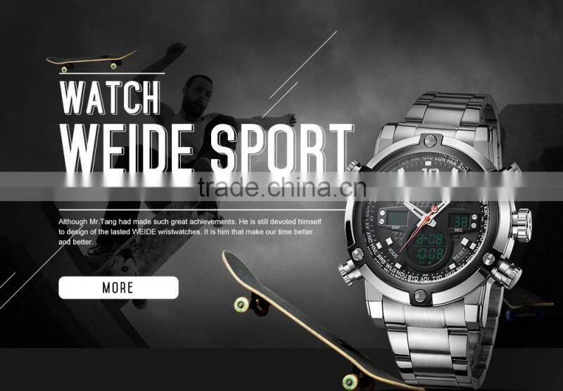 WEIDE Quartz Watches Men Male Dress Clock Luxury Brand Sport Waterproof Stopwatch Alarm Stylish Casual Clock
