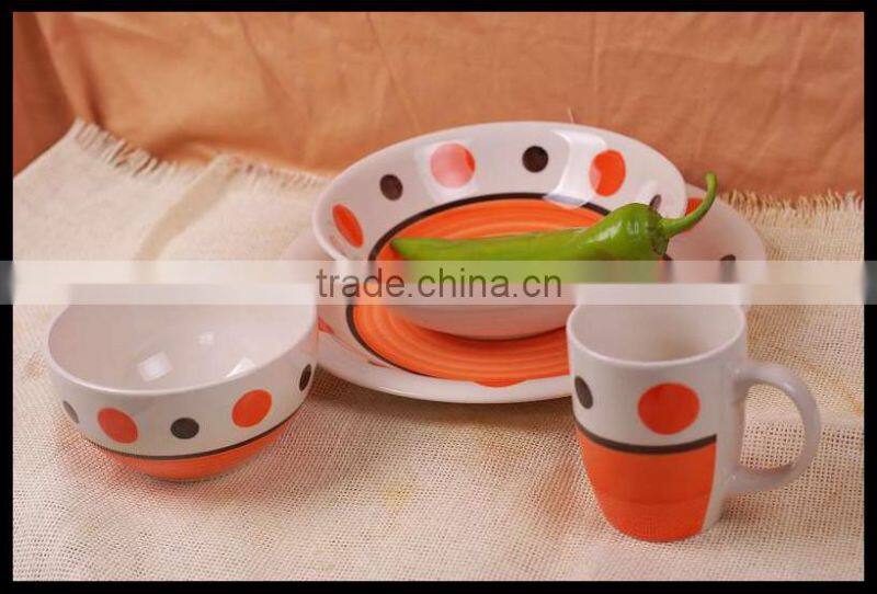 dots design stoneware tableware made in China 16pcs ceramic dinnerware and stoneware dinner set