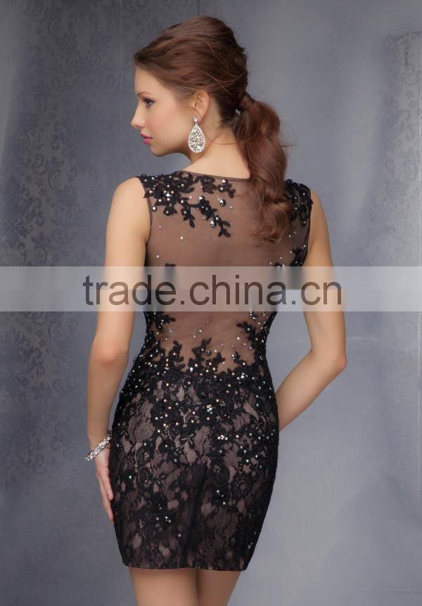 (MY9296) MARRY YOU Sexy Sleeveless Lace Beaading Red Design One Piece Party Dress