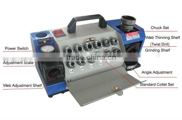 Resharpening drill from 2-13mm,twist drill grinding machine