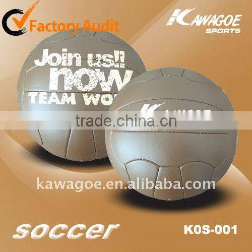 Leather old soccer ball