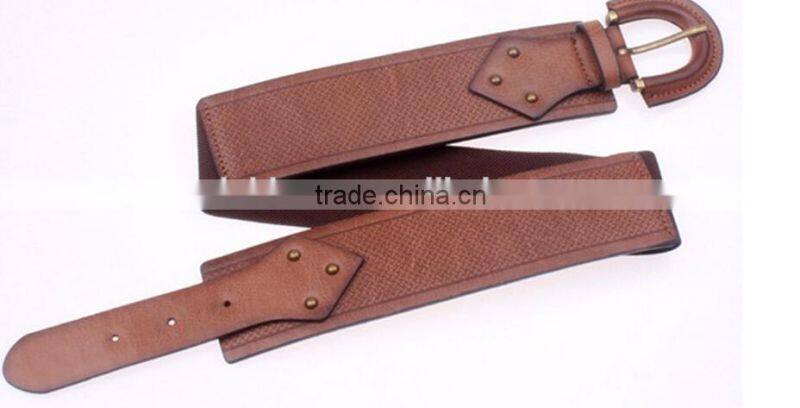brand fashion ladies and women all-match decoration needle buckle elastic brown wide waist belt