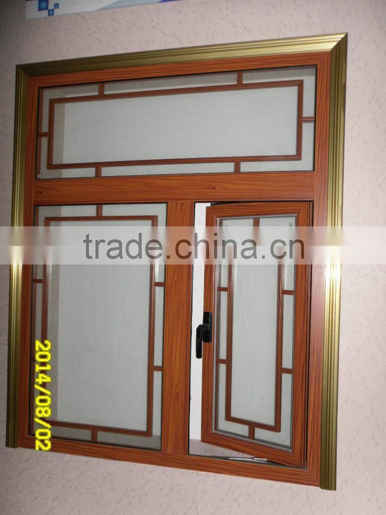 Wood grain aluminium profile to make casement window