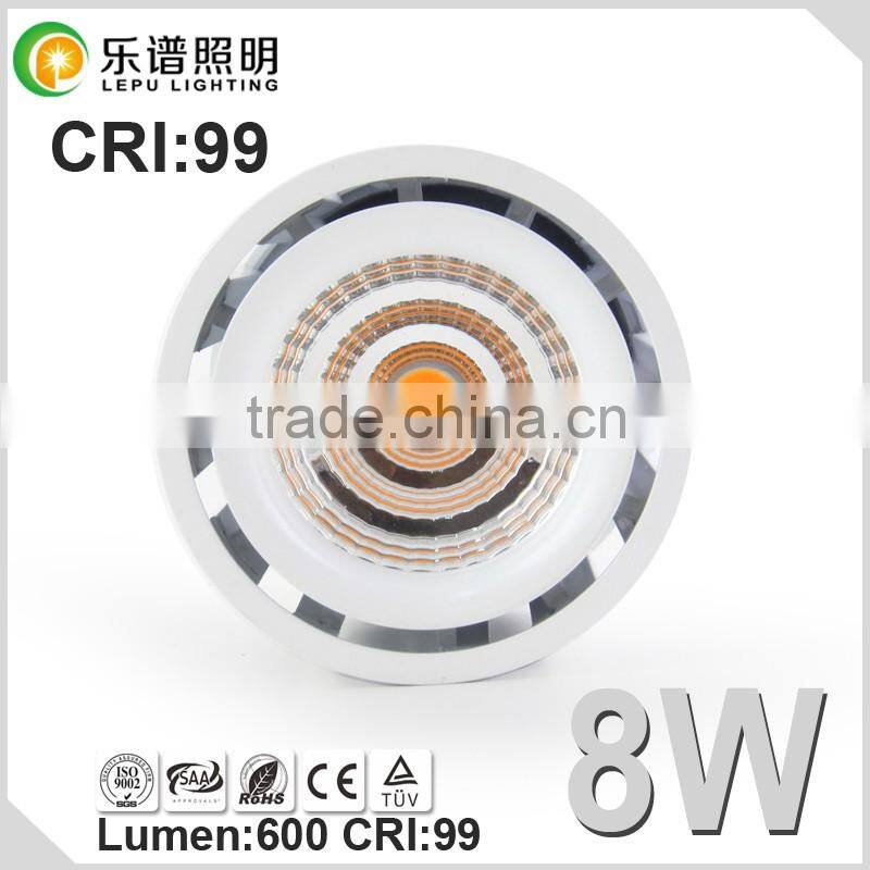 Luxury CRI 99 CE ROHS Dimmable COB led track light 8W 220V 2700K IP44