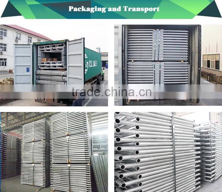 Painted standard frame system scaffolding for construction