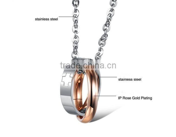 Cheap fashion jewelry made in china wholesale engravable pendants, steel and gold pendant