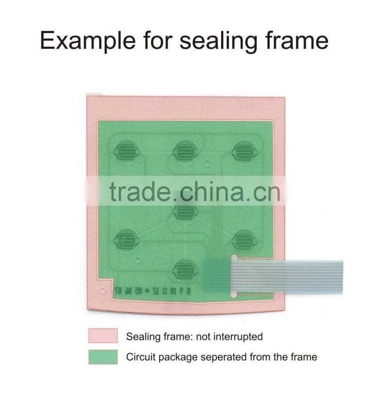 New Emboss type button Waterproof membrane switch with LED light