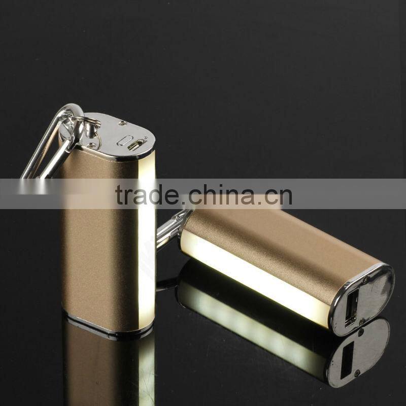Keychains portable led light power bank 3200mah