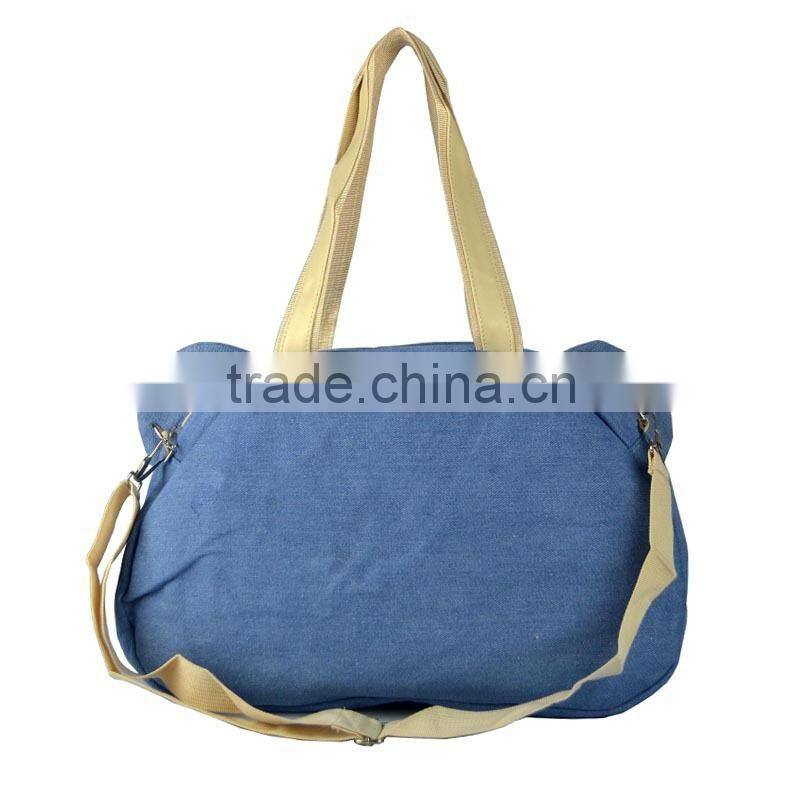 2014 Summer Hot sell Bear Canvas Denim Girl Tote Bag China Manufacturer