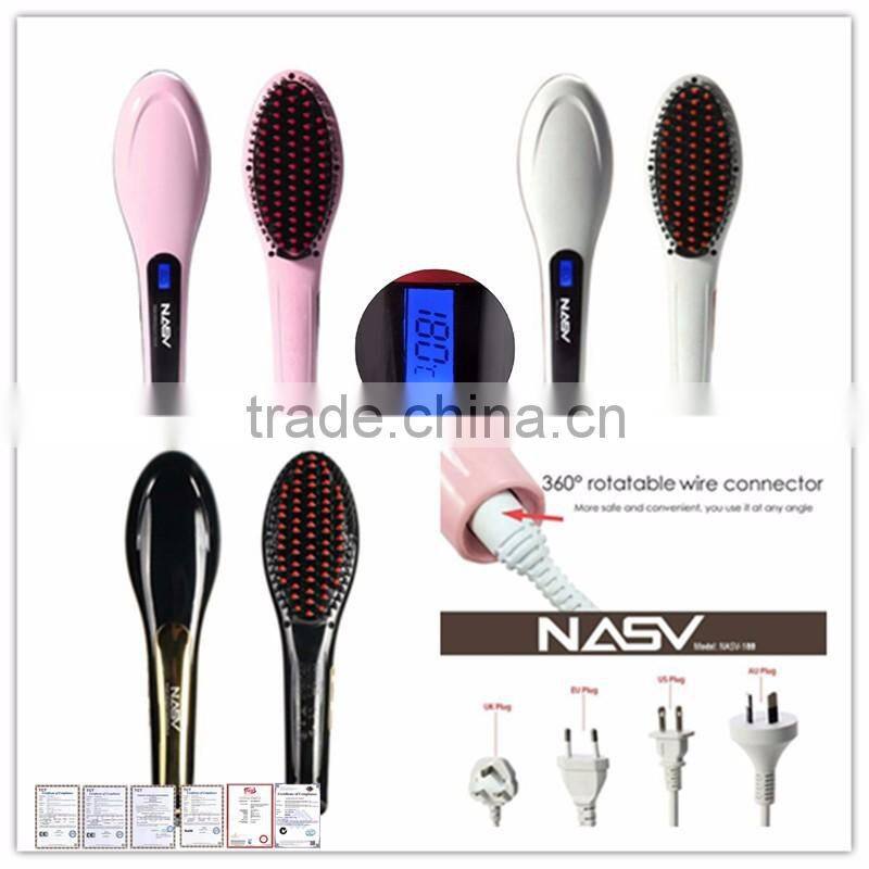 100% original Lcd Hair straightener brush Comb