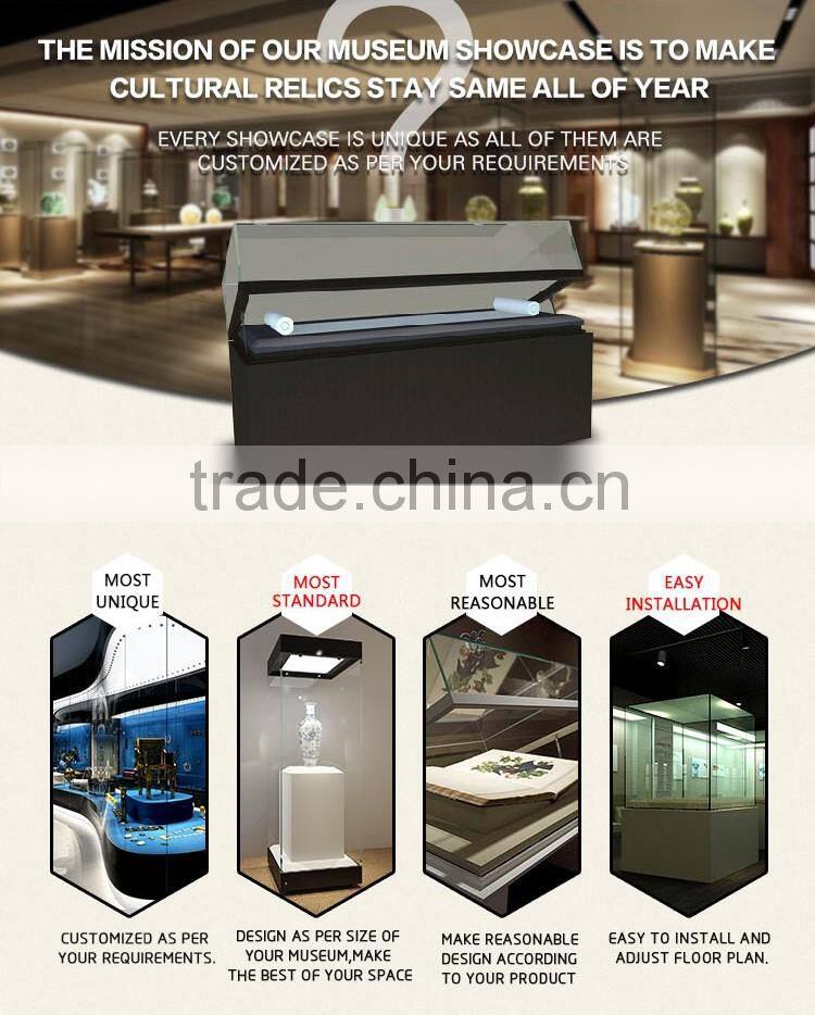 New Design Wooden Museum Glass Display Showcase