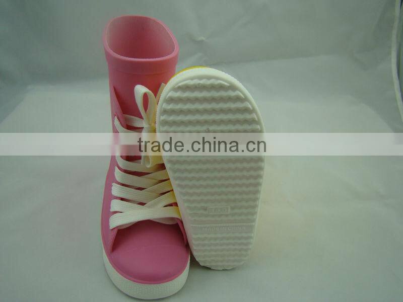 Kid Shoeslace PVC Rain Boot