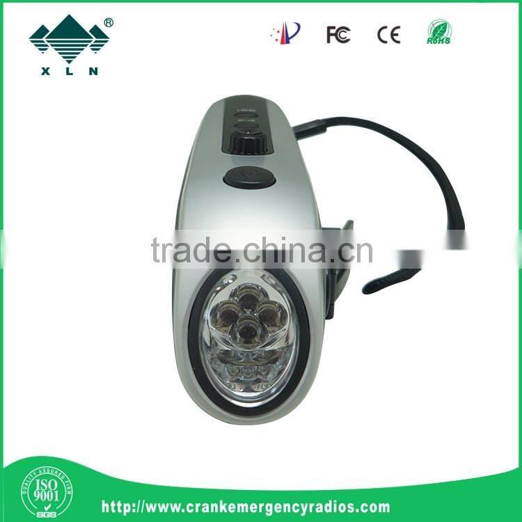 solar power rechargeable led flashlight with fm radio