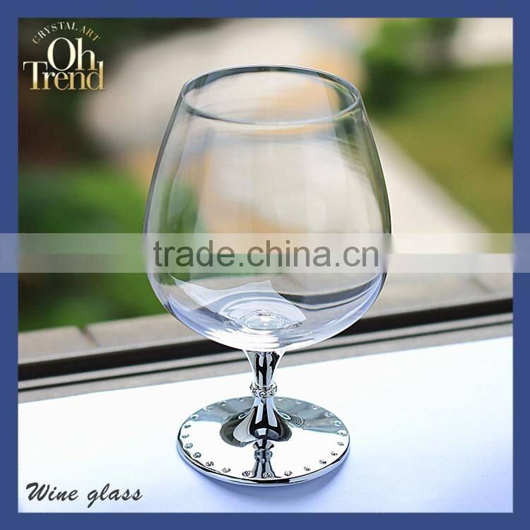 2016 new design clear crystal 680ml crystal drinking glass gold stem drinking glass manufacturers china