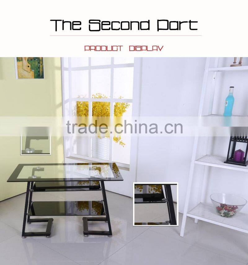 Modern Living Room Furniture Black Tempered Glass TV Stand