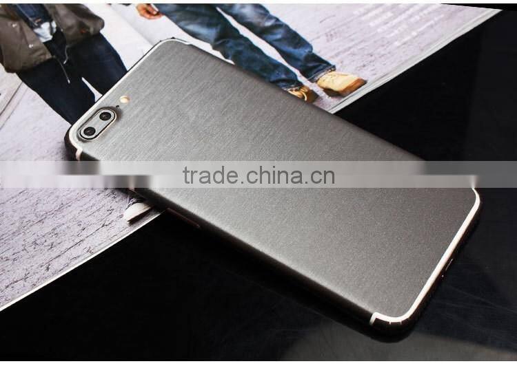 Hot selling for iphone 7 skin sticker brushed metal pvc wrap decal, full body design