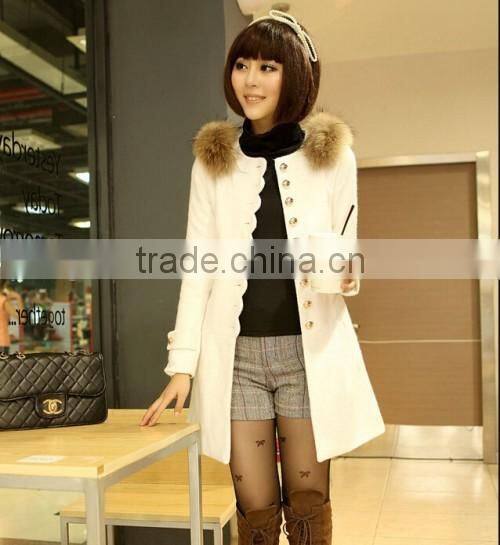 2015 Autumn Winter Warm Elegant Coat Fur Collar OEM Price Sexy Beautiful Latest Coat Designs For Women