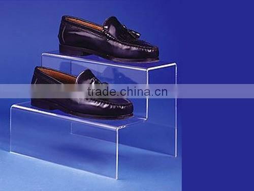 stair step acrylic plastic shoes display kiosk