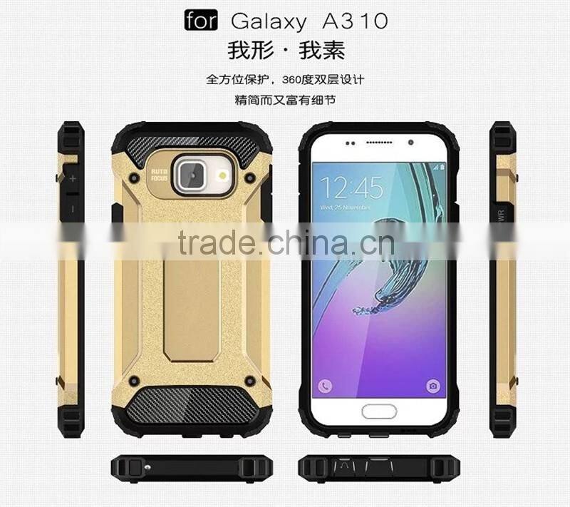Low MOQ PC+TPU combo case cover for samsung galaxy a3 2016,Slim Shockproof super armor case for samsung A310