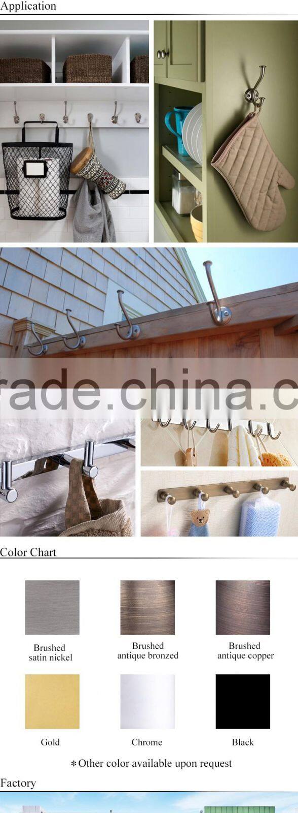 Hot selling decorative chrome aluminum metal wall hooks