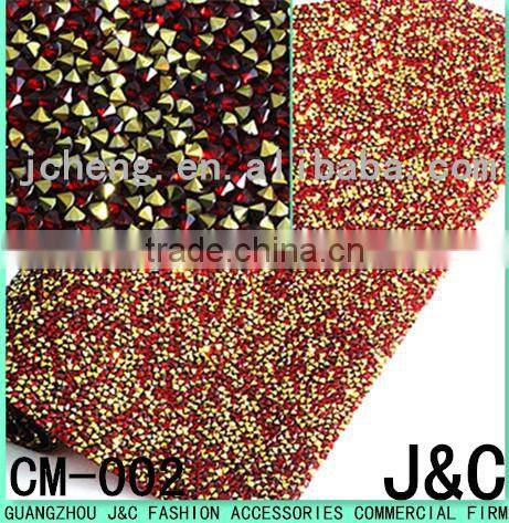 2016 new black color rose flower shaped lace hot fix crystal rhinestone mesh