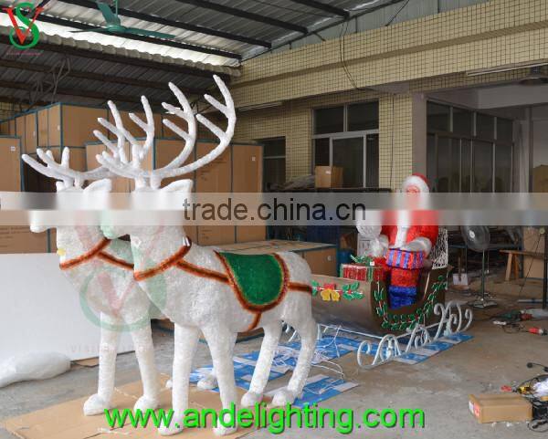 Christmas lights 3D acrylic deer motif light decoration deer carriage light Factory price