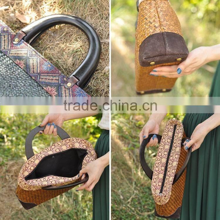 High quality straw bags beach handmade tote bags thailand straw bag summer beach bags