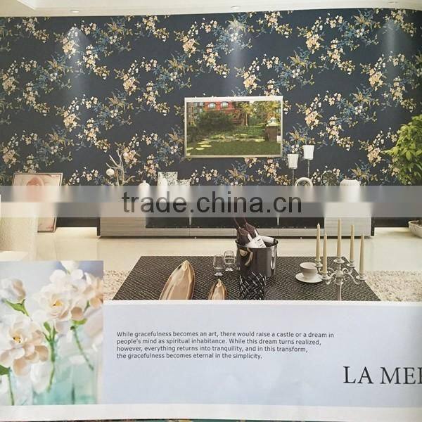 non woven flower design wallpaper for living room